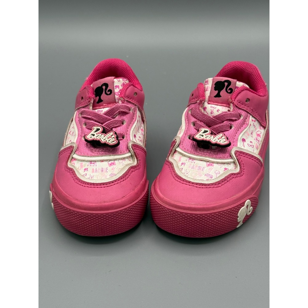 Barbie Mattel Girls Pink Low Top Sneakers‎ Shoes Toddler Size 6 Silhouette Charm